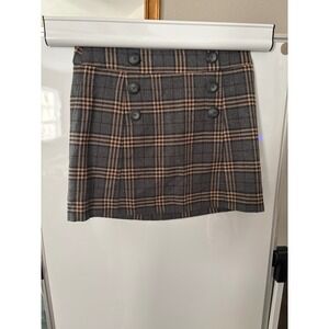 Gap plaid skirt gray size small cotton
